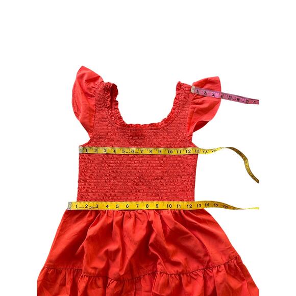Grace Karin Women Red Tiered Smocked Bodice Ruffled Cap Sleeves Dress Size S-NWT - Picture 6 of 8